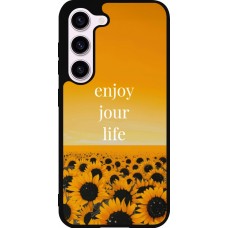 Samsung Galaxy S23 Case Hülle - Silikon schwarz Summer 2025 Enjoy your life