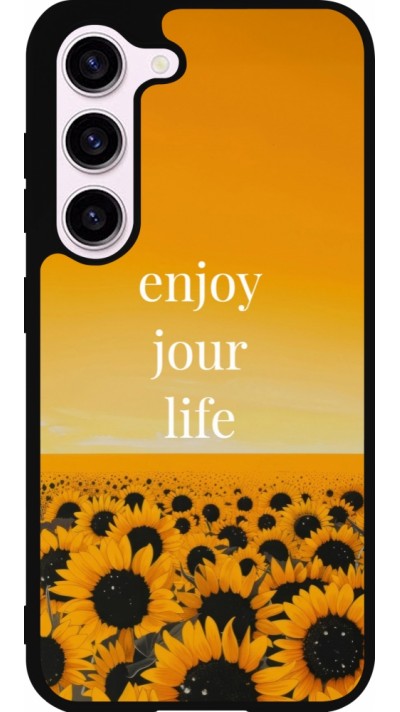 Coque Samsung Galaxy S23 - Silicone rigide noir Summer 2025 Enjoy your life