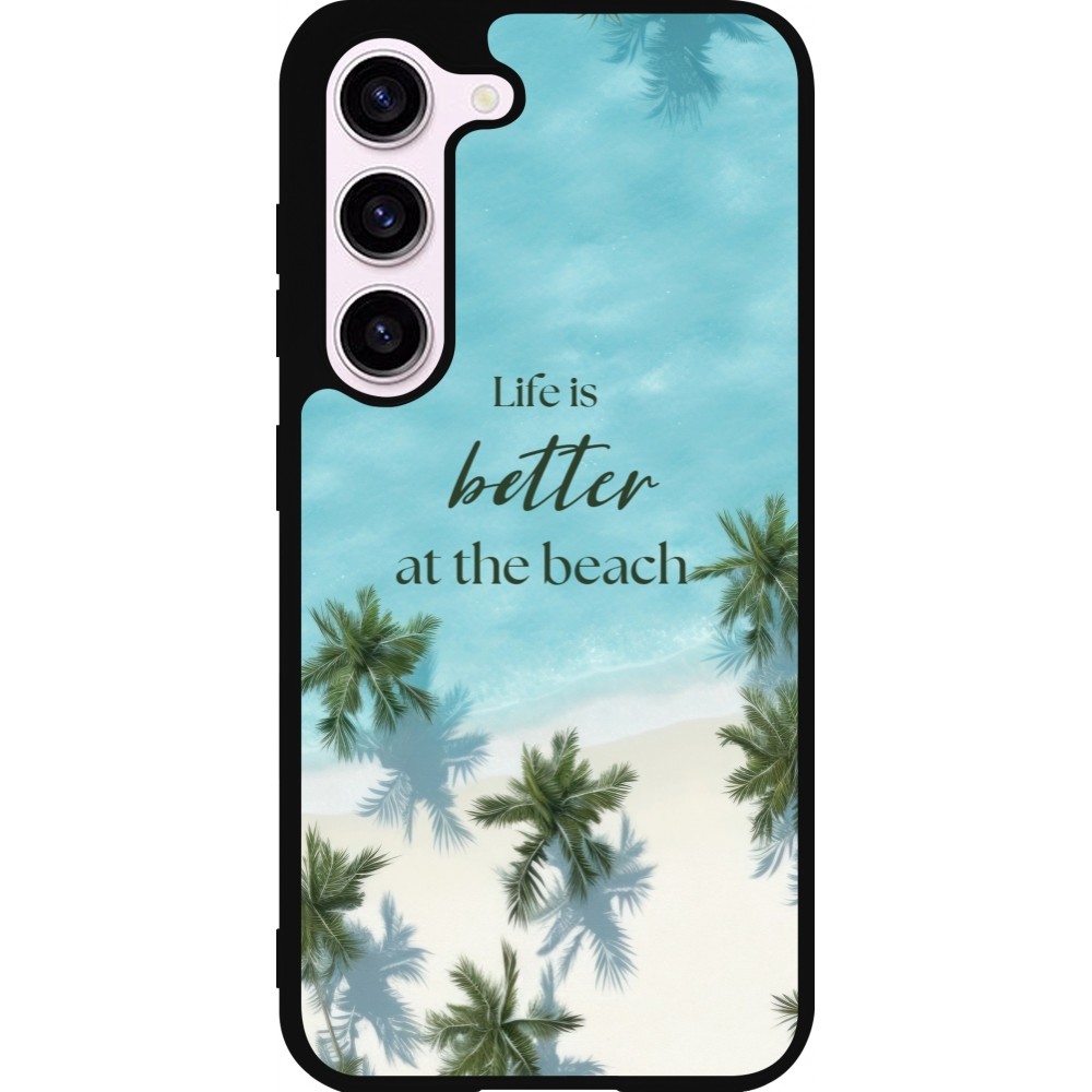 Samsung Galaxy S23 Case Hülle - Silikon schwarz Summer 2025 Life is better at the beach