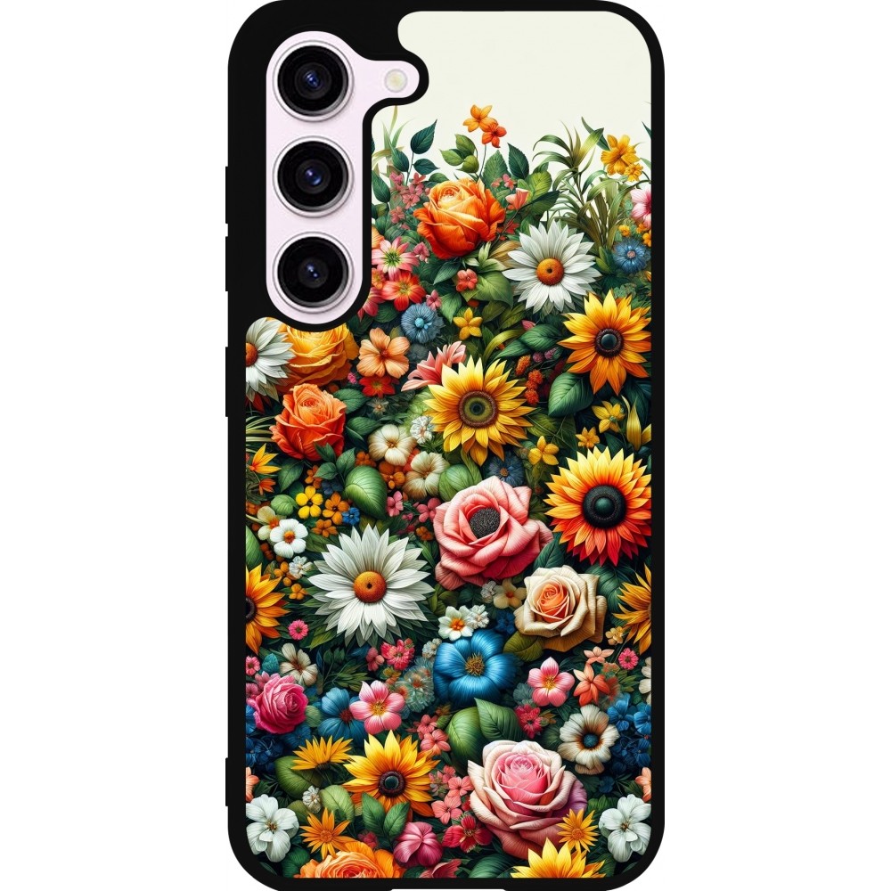 Coque Samsung Galaxy S23 - Silicone rigide noir Summer Floral Pattern