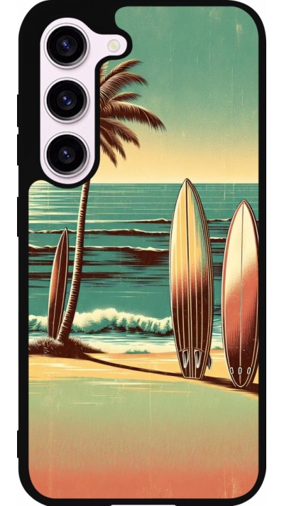 Coque Samsung Galaxy S23 - Silicone rigide noir Surf Paradise