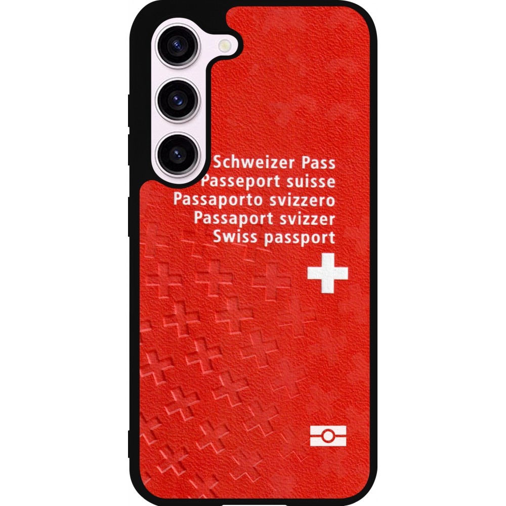 Coque Samsung Galaxy S23 - Silicone rigide noir Swiss Passport