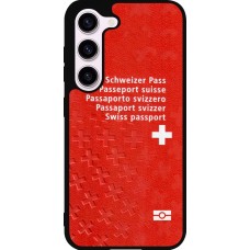 Coque Samsung Galaxy S23 - Silicone rigide noir Swiss Passport