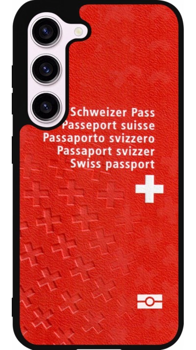 Coque Samsung Galaxy S23 - Silicone rigide noir Swiss Passport