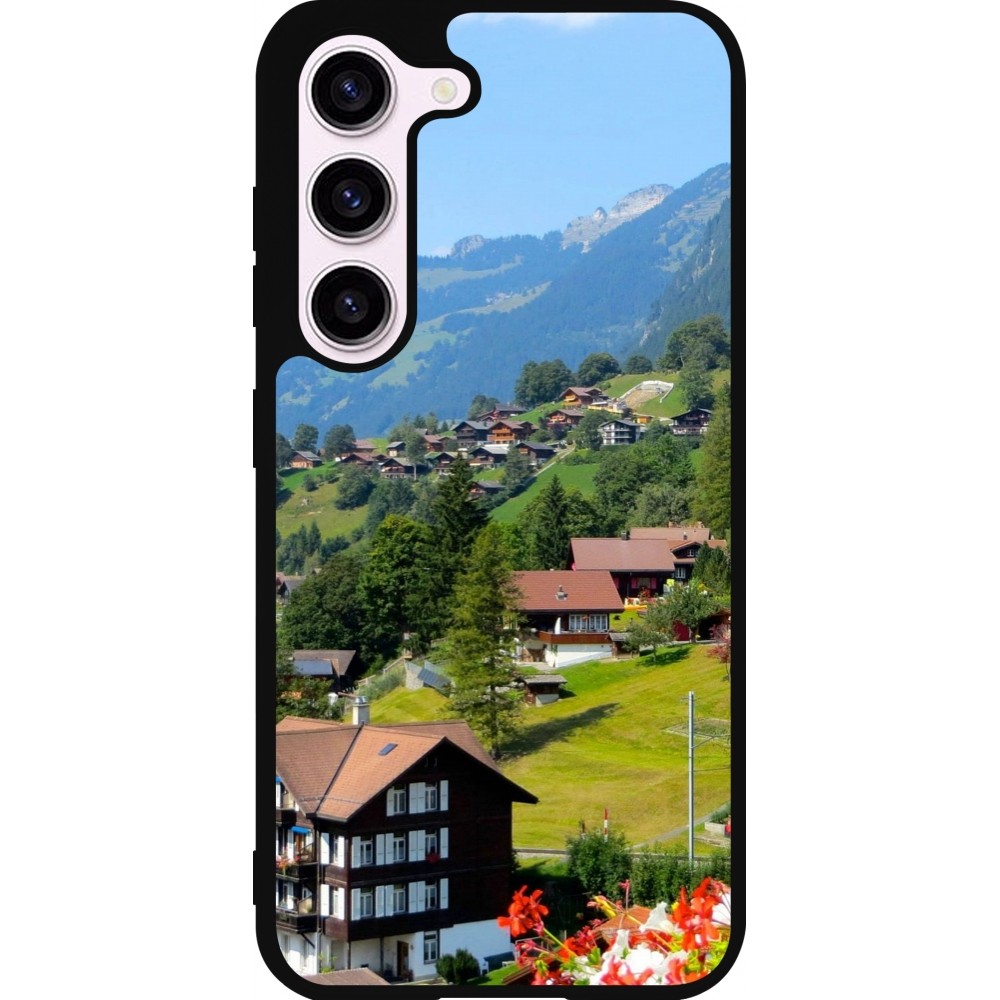 Coque Samsung Galaxy S23 - Silicone rigide noir Fête Nationale Suisse Paysage