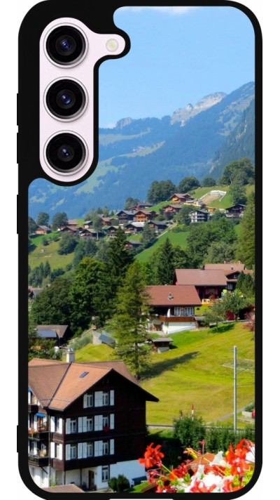 Coque Samsung Galaxy S23 - Silicone rigide noir Fête Nationale Suisse Paysage