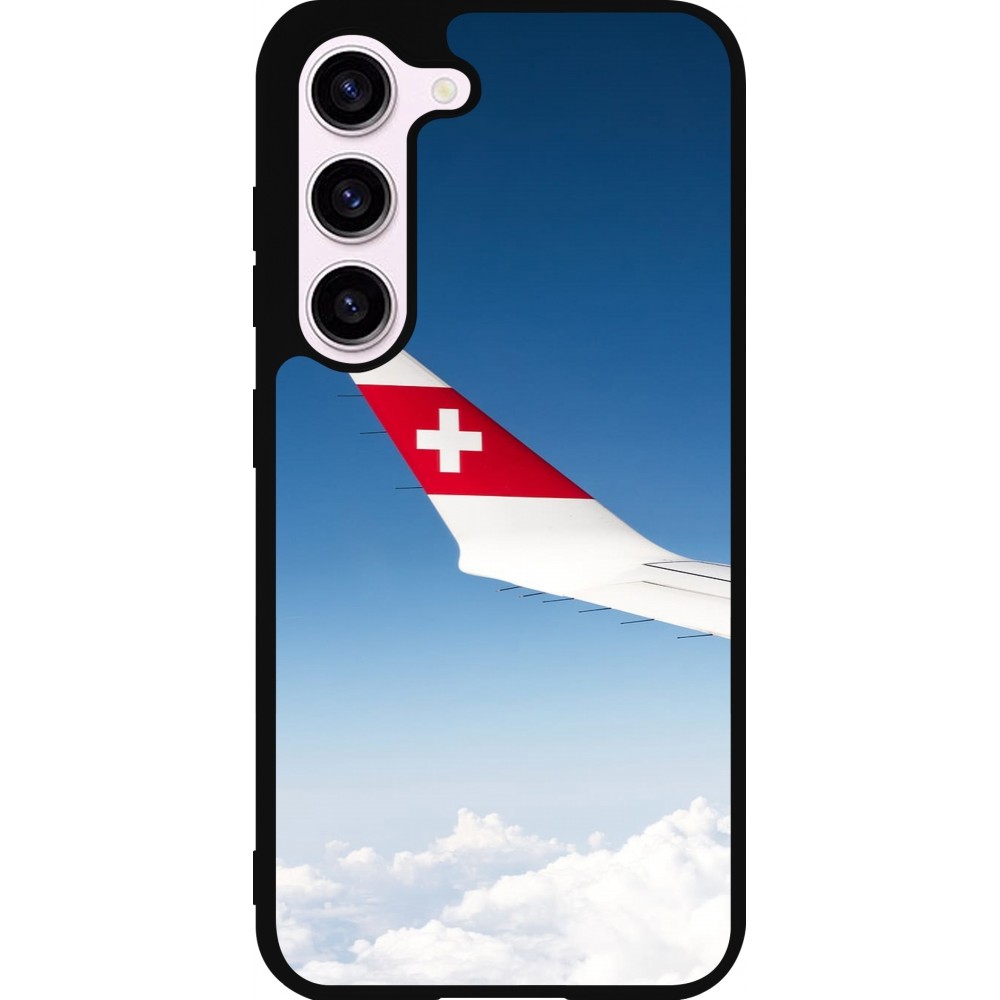 Coque Samsung Galaxy S23 - Silicone rigide noir Fête Nationale Suisse Sky Swiss Flag