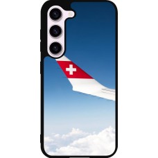Coque Samsung Galaxy S23 - Silicone rigide noir Fête Nationale Suisse Sky Swiss Flag