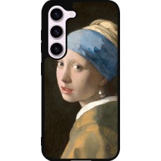 Coque Samsung Galaxy S23 - Silicone rigide noir Tableau art - La Jeune fille à la perle - Johannes Vermeer