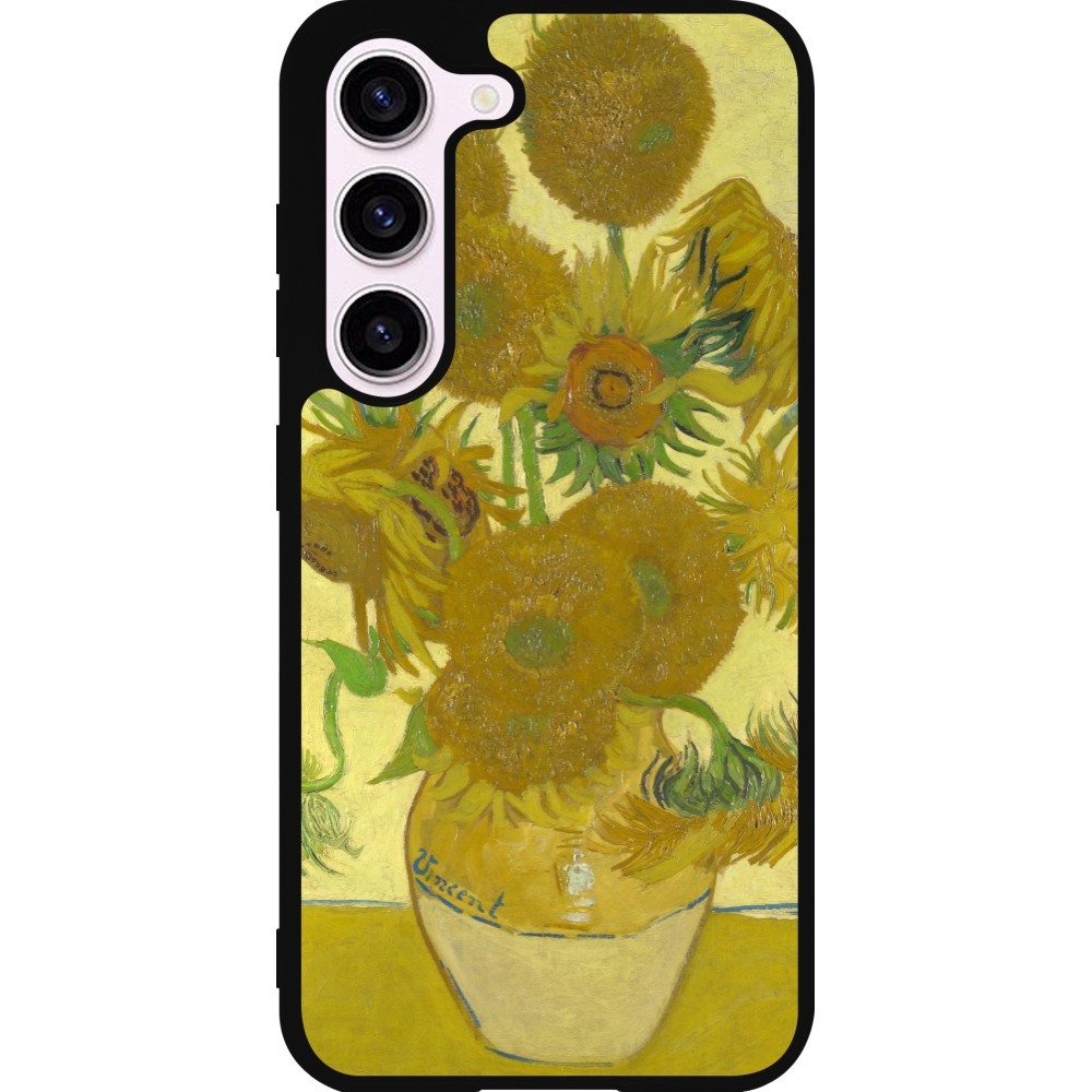 Coque Samsung Galaxy S23 - Silicone rigide noir Tableau art - Les Tournesols - Van Gogh