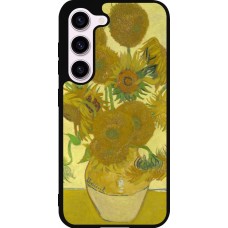 Coque Samsung Galaxy S23 - Silicone rigide noir Tableau art - Les Tournesols - Van Gogh