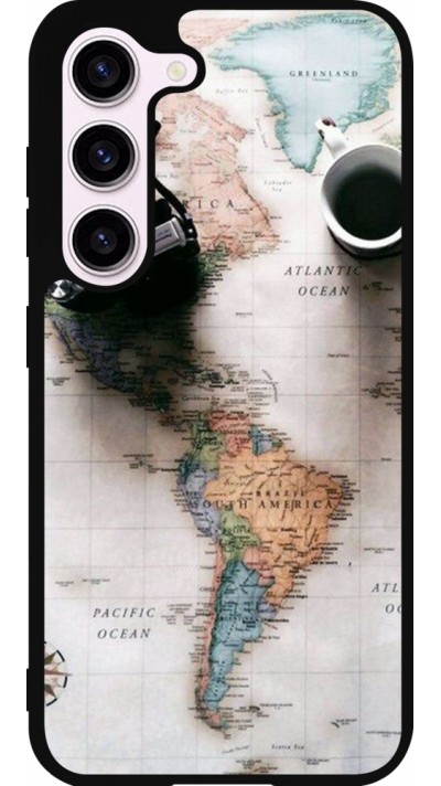 Coque Samsung Galaxy S23 - Silicone rigide noir Travel 01