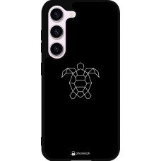 Samsung Galaxy S23 Case Hülle - Silikon schwarz Turtles lines on black