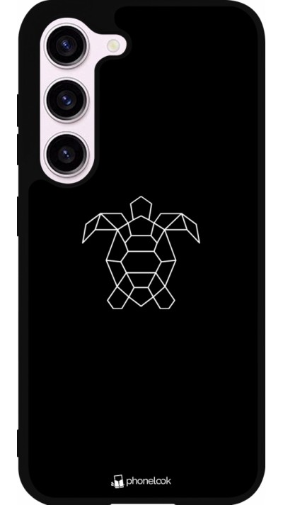 Samsung Galaxy S23 Case Hülle - Silikon schwarz Turtles lines on black