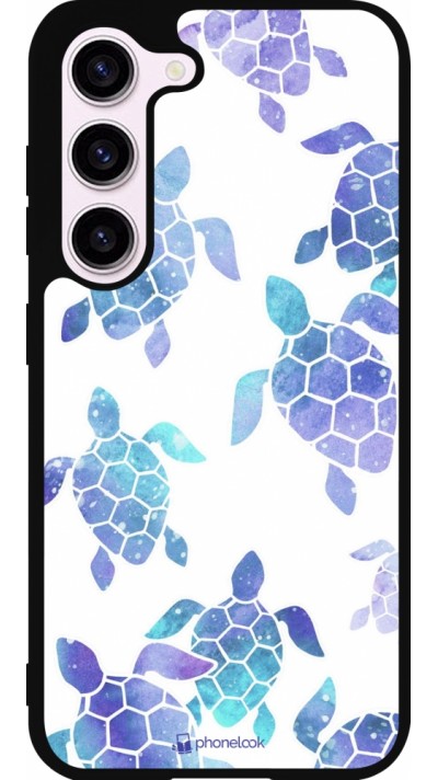 Coque Samsung Galaxy S23 - Silicone rigide noir Turtles pattern watercolor