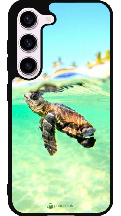 Coque Samsung Galaxy S23 - Silicone rigide noir Turtle Underwater