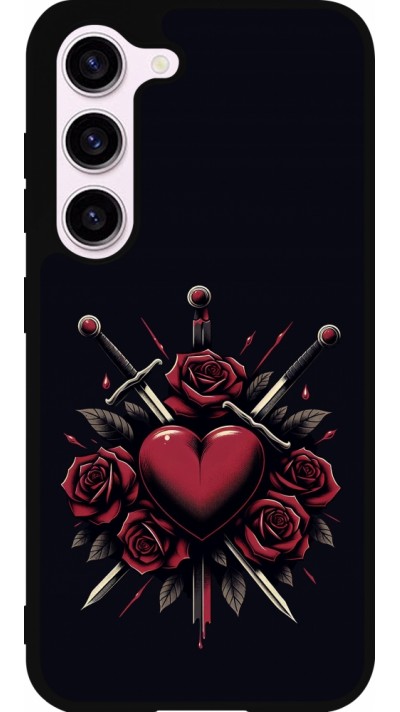 Coque Samsung Galaxy S23 - Silicone rigide noir Valentine 2024 gothic love