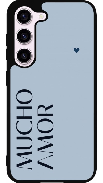 Coque Samsung Galaxy S23 - Silicone rigide noir Valentine 2024 mucho amor azul