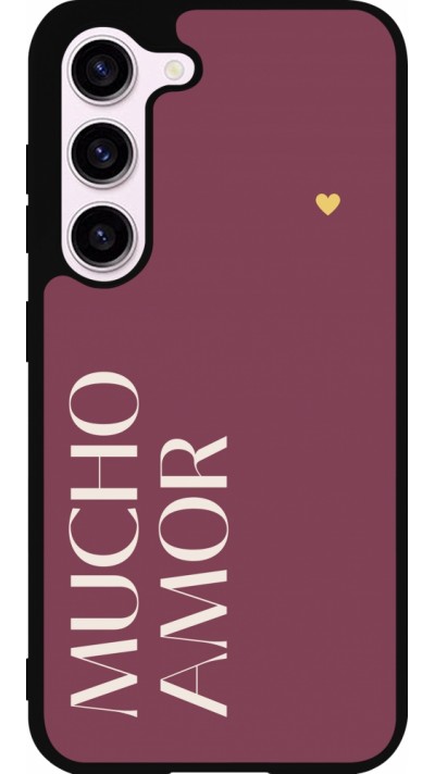 Coque Samsung Galaxy S23 - Silicone rigide noir Valentine 2024 mucho amor rosado