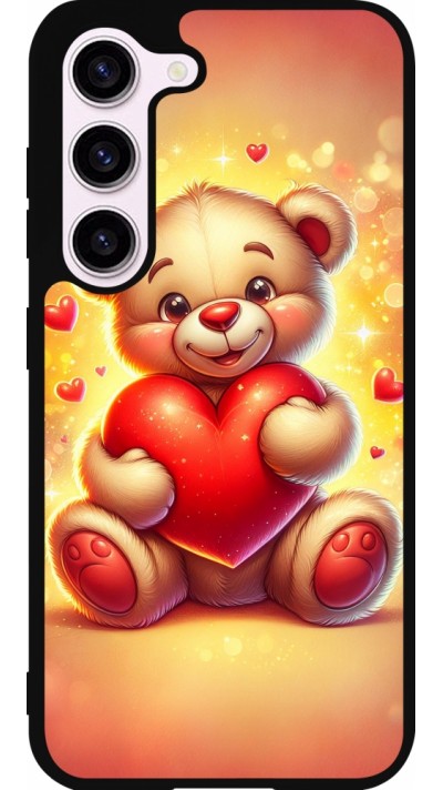 Samsung Galaxy S23 Case Hülle - Silikon schwarz Valentin 2024 Teddy Liebe