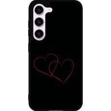 Samsung Galaxy S23 Case Hülle - Silikon schwarz Valentine 2023 attached heart