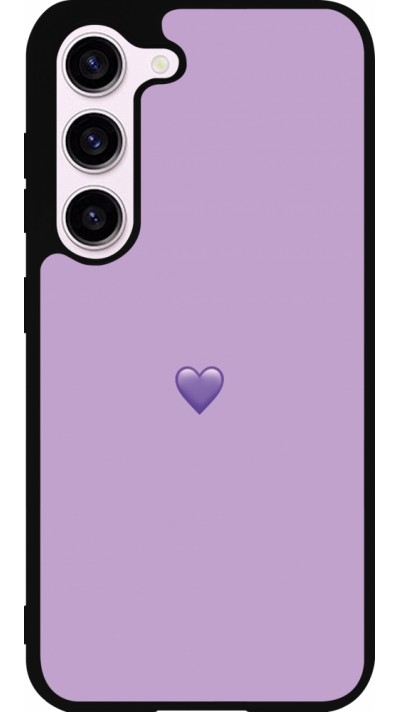 Coque Samsung Galaxy S23 - Silicone rigide noir Valentine 2023 purpule single heart