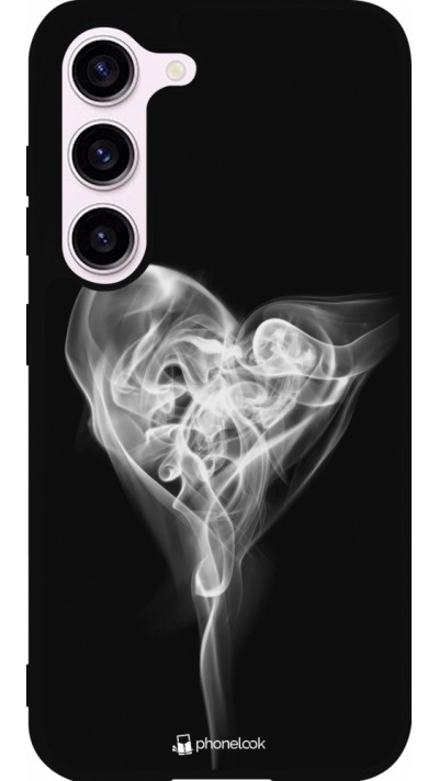 Coque Samsung Galaxy S23 - Silicone rigide noir Valentine 2022 Black Smoke
