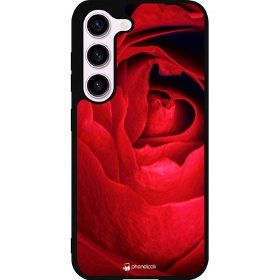 Samsung Galaxy S23 Case Hülle - Silikon schwarz Valentine 2022 Rose