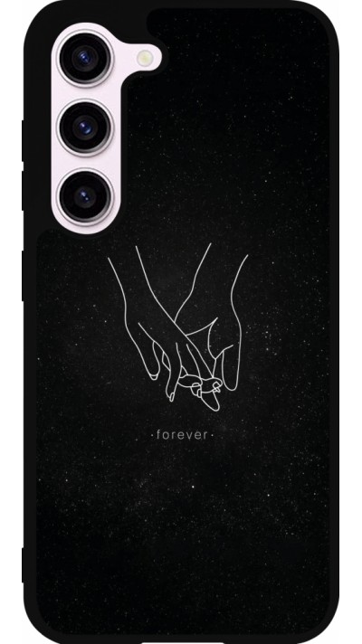 Samsung Galaxy S23 Case Hülle - Silikon schwarz Valentine 2023 hands forever