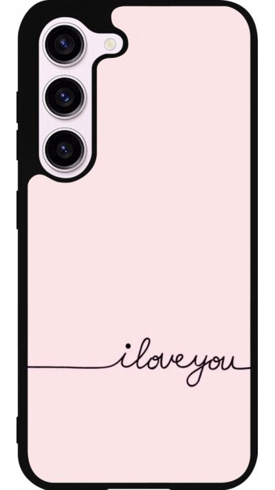 Coque Samsung Galaxy S23 - Silicone rigide noir Valentine 2023 i love you writing