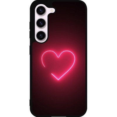 Samsung Galaxy S23 Case Hülle - Silikon schwarz Valentine 2023 single neon heart