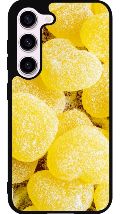 Coque Samsung Galaxy S23 - Silicone rigide noir Valentine 2023 sweet yellow hearts
