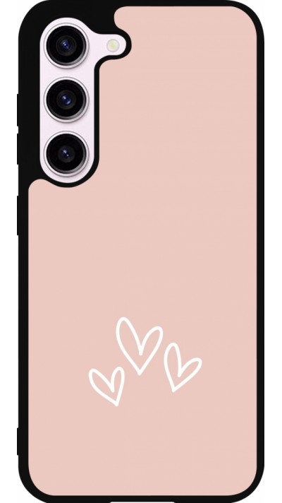 Samsung Galaxy S23 Case Hülle - Silikon schwarz Valentine 2023 three minimalist hearts