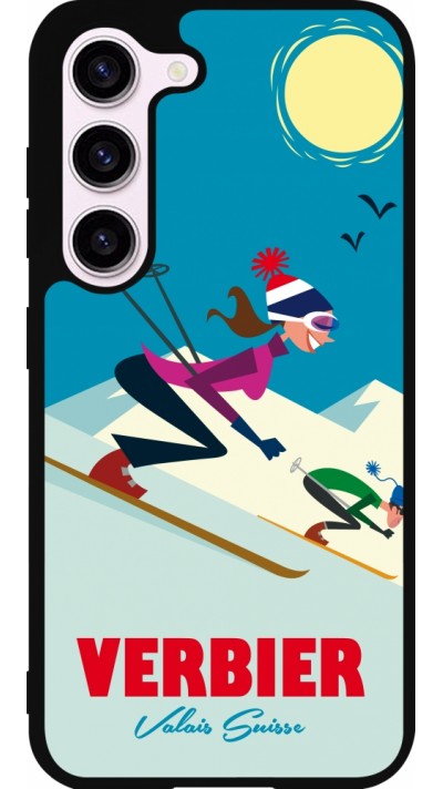 Coque Samsung Galaxy S23 - Silicone rigide noir Verbier Ski Downhill