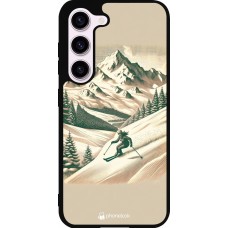 Coque Samsung Galaxy S23 - Silicone rigide noir Vintage Ski Mountain