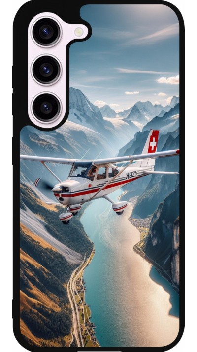 Samsung Galaxy S23 Case Hülle - Silikon schwarz Schweizer Alpenflug