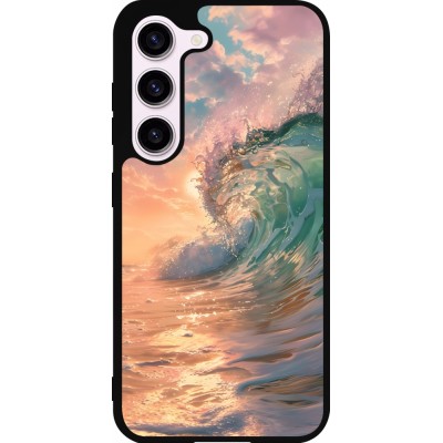 Coque Samsung Galaxy S23 - Silicone rigide noir Wave Sunset
