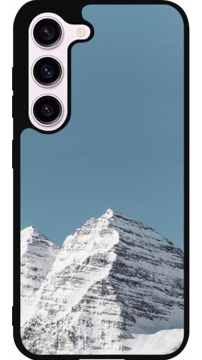 Coque Samsung Galaxy S23 - Silicone rigide noir Winter 22 blue sky mountain