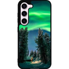 Coque Samsung Galaxy S23 - Silicone rigide noir Winter 22 Northern Lights