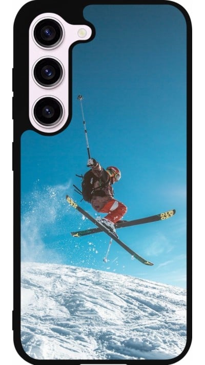 Coque Samsung Galaxy S23 - Silicone rigide noir Winter 22 Ski Jump