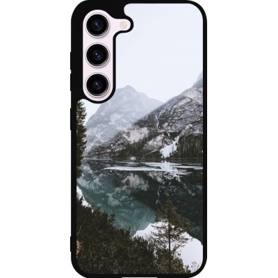 Samsung Galaxy S23 Case Hülle - Silikon schwarz Winter 22 snowy mountain and lake