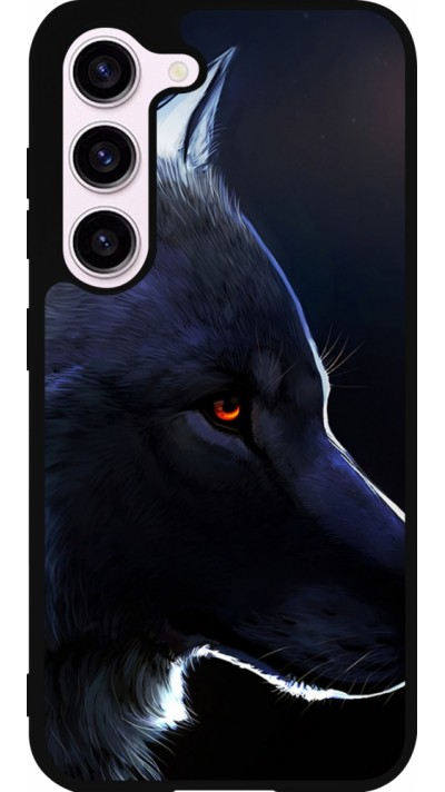 Coque Samsung Galaxy S23 - Silicone rigide noir Wolf Shape