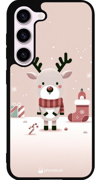 Samsung Galaxy S23 Case Hülle - Silikon schwarz Weihnachten 2023 Choupinette Rentier