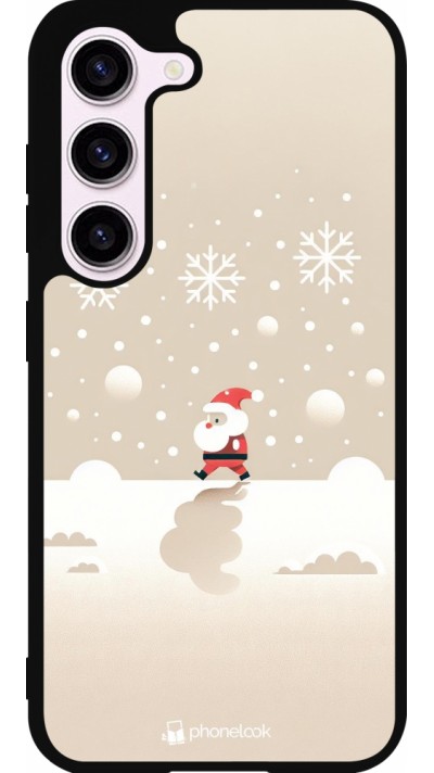 Coque Samsung Galaxy S23 - Silicone rigide noir Noël 2023 Minimalist Santa