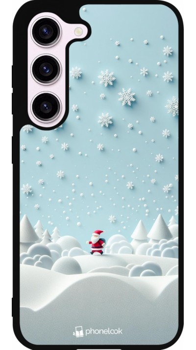 Coque Samsung Galaxy S23 - Silicone rigide noir Noël 2023 Petit Père Flocon