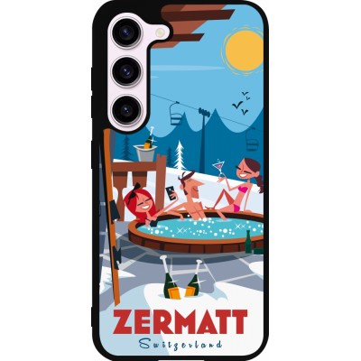 Coque Samsung Galaxy S23 - Silicone rigide noir Zermatt Mountain Jacuzzi