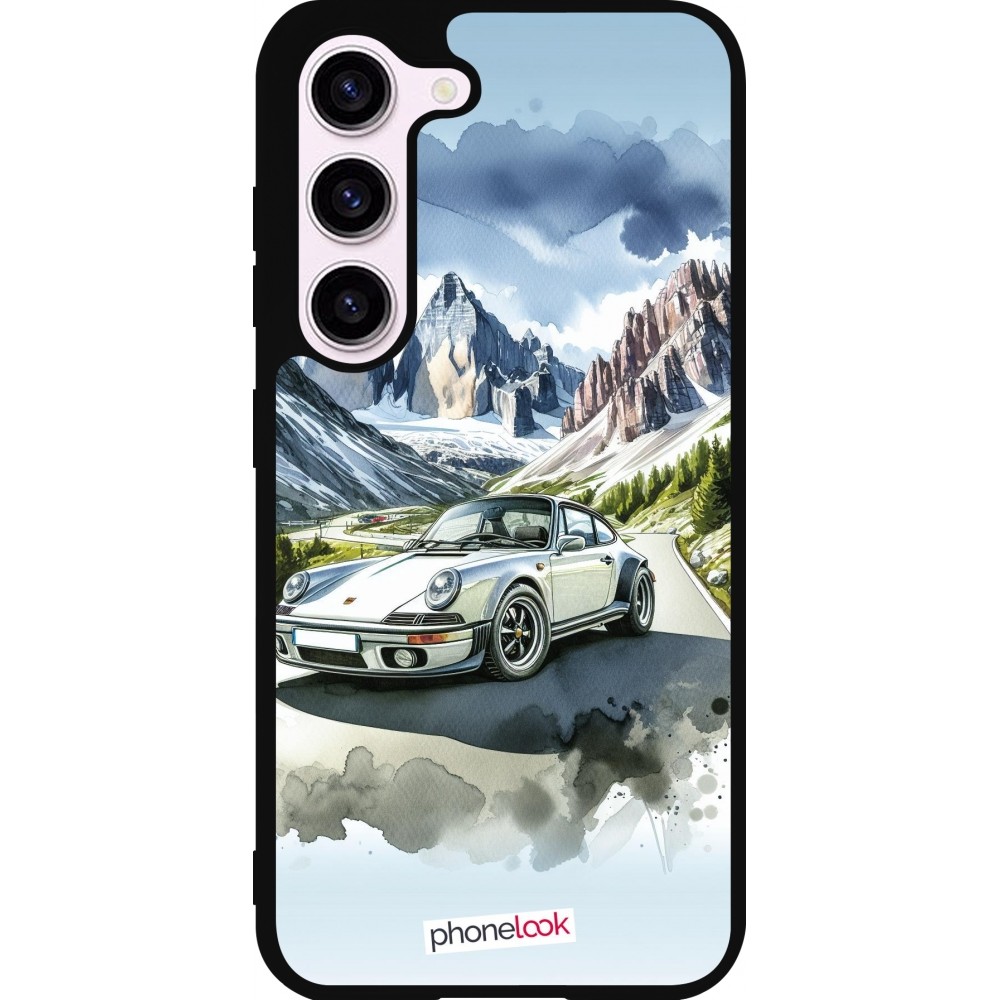 Samsung Galaxy S23 FE Case Hülle - Silikon schwarz Porsche 911 Berg Aquarell