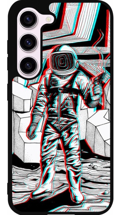 Samsung Galaxy S23 FE Case Hülle - Silikon schwarz Anaglyph Astronaut