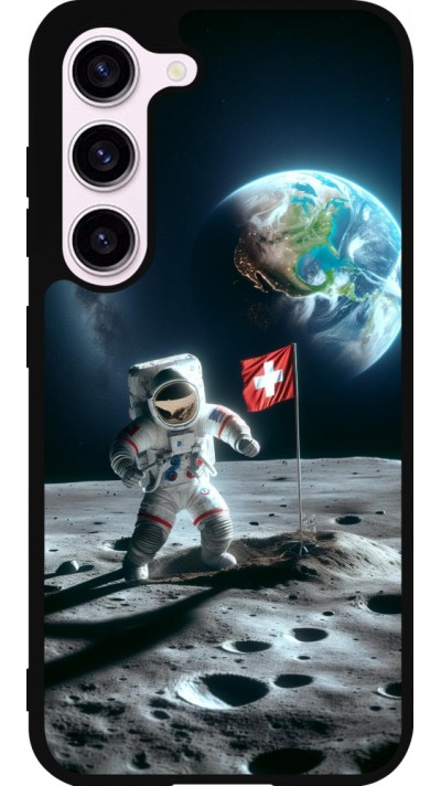 Samsung Galaxy S23 FE Case Hülle - Silikon schwarz Astro Schweiz auf dem Mond