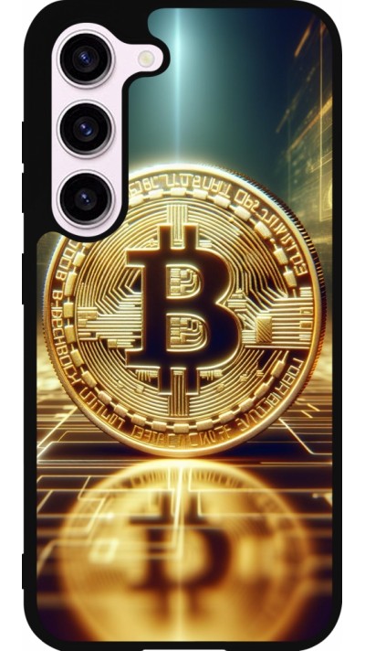 Coque Samsung Galaxy S23 FE - Silicone rigide noir Bitcoin Standing